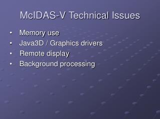 McIDAS-V Technical Issues