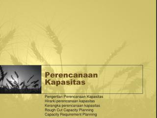 perencanaan kapasitas