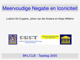 Meervoudige Negatie en Iconiciteit