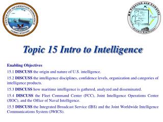 Topic 15 Intro to Intelligence Enabling Objectives