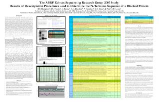 The ABRF Edman Sequencing Research Group 2007 Study: