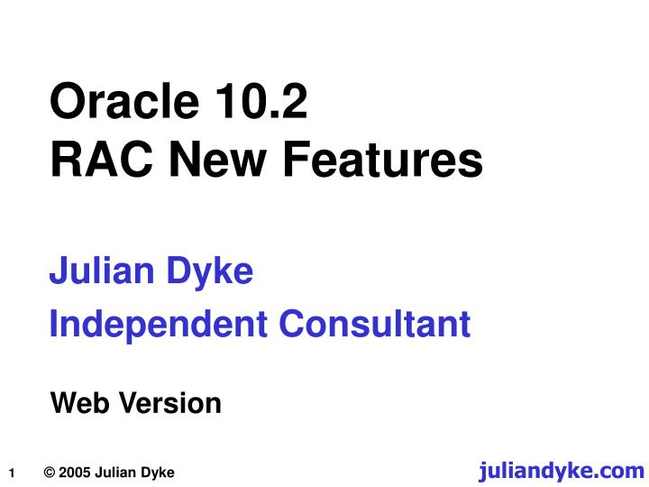 oracle 10 2 rac new features