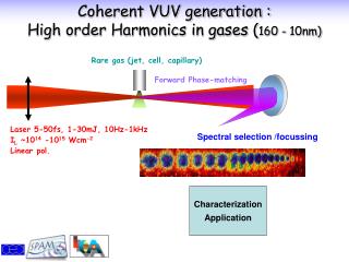 Coherent VUV generation : High order Harmonics in gases ( 160 - 10nm)