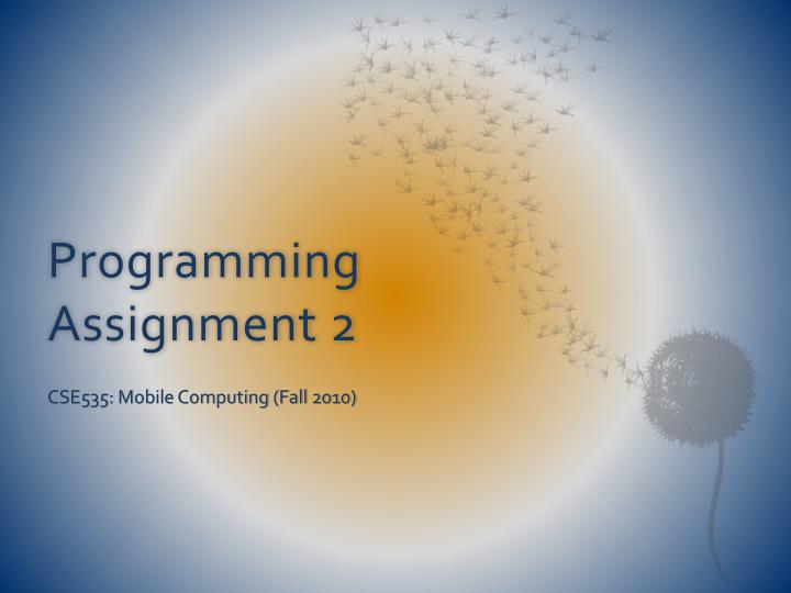 programming assignment 2