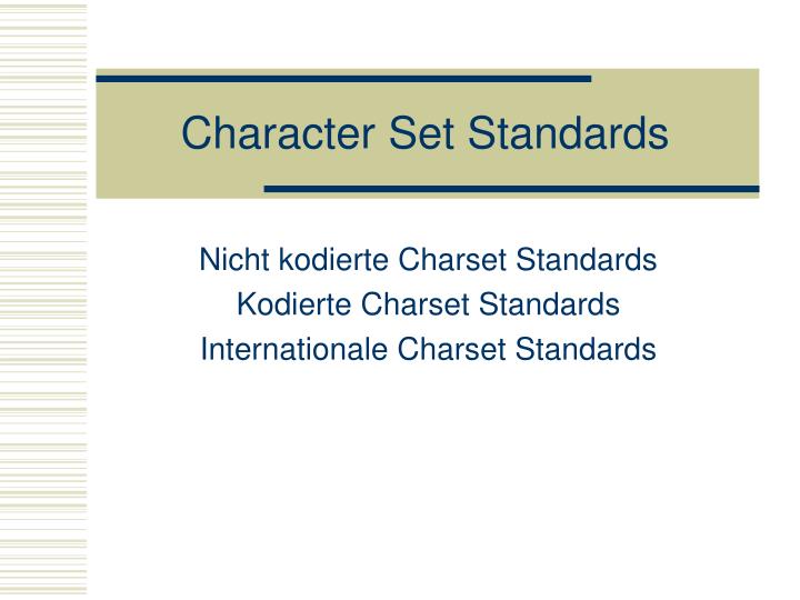 character set standards