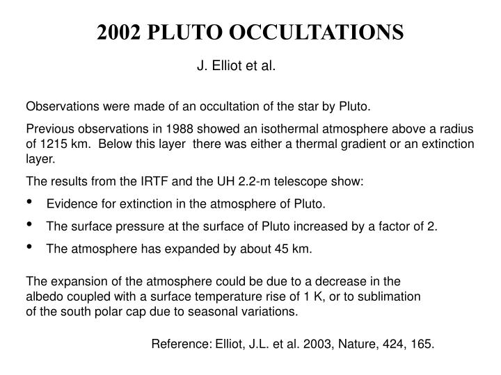 2002 pluto occultations