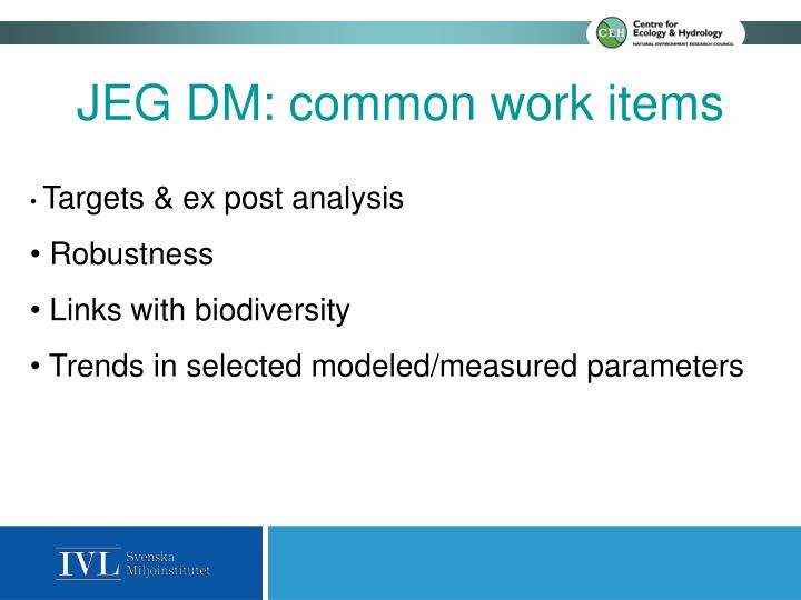 jeg dm common work items