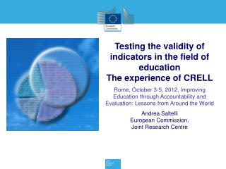 Testing the validity of indicators in the field of education The experience of CRELL