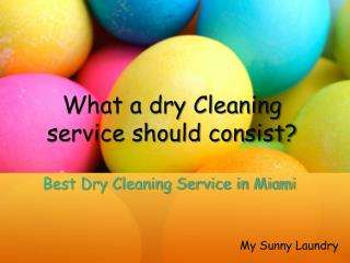 What a dry Cleaning service should consist?