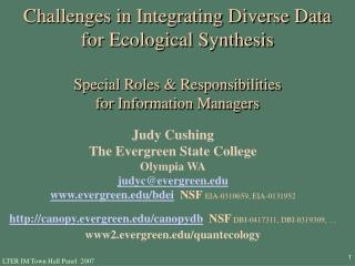 Judy Cushing The Evergreen State College Olympia WA judyc@evergreen