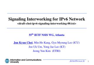 Signaling Interworking for IPv6 Network &lt;draft-choi-ipv6-signaling-interworking-00.txt&gt;