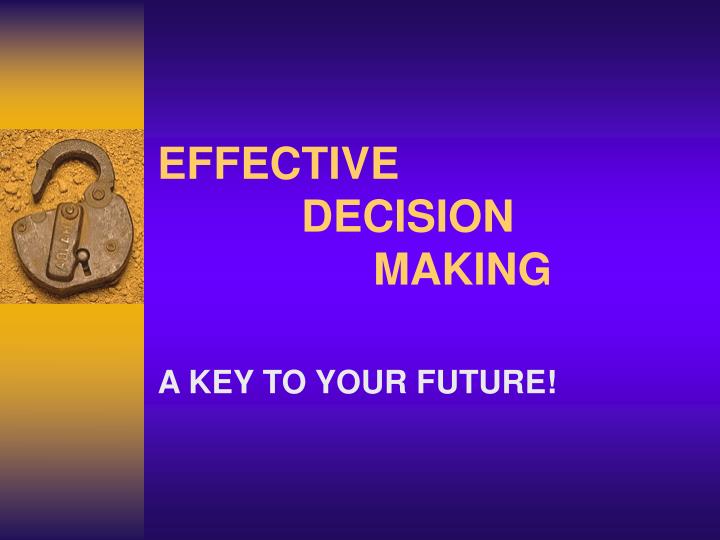 effective decision making