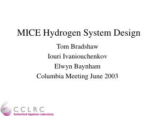 MICE Hydrogen System Design