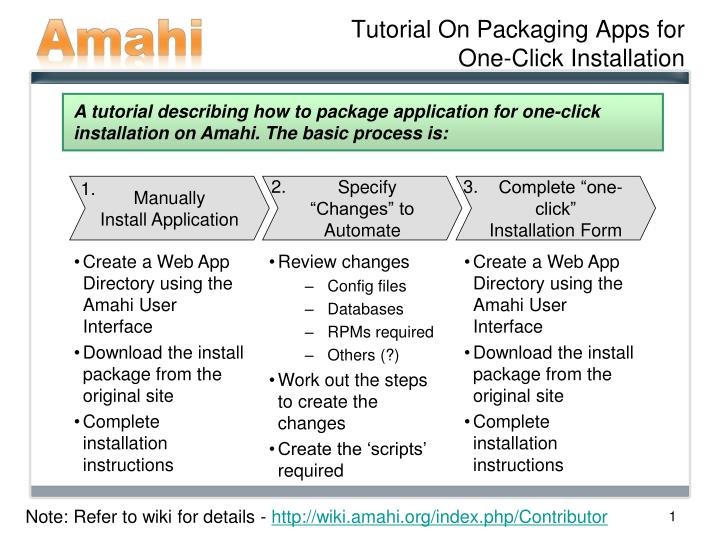 tutorial on packaging apps for one click installation