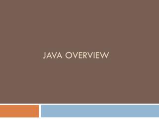 Java overview