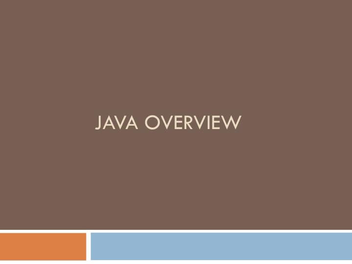 java overview