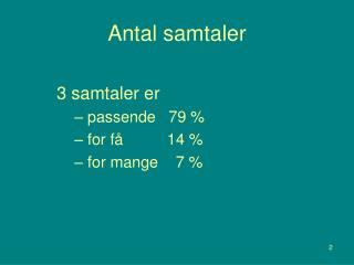 antal samtaler