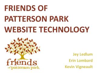 Friends of Patterson Park Website technology