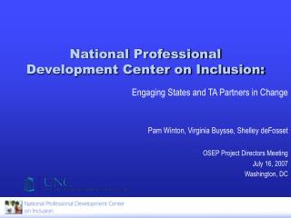 National Professional Development Center on Inclusion: