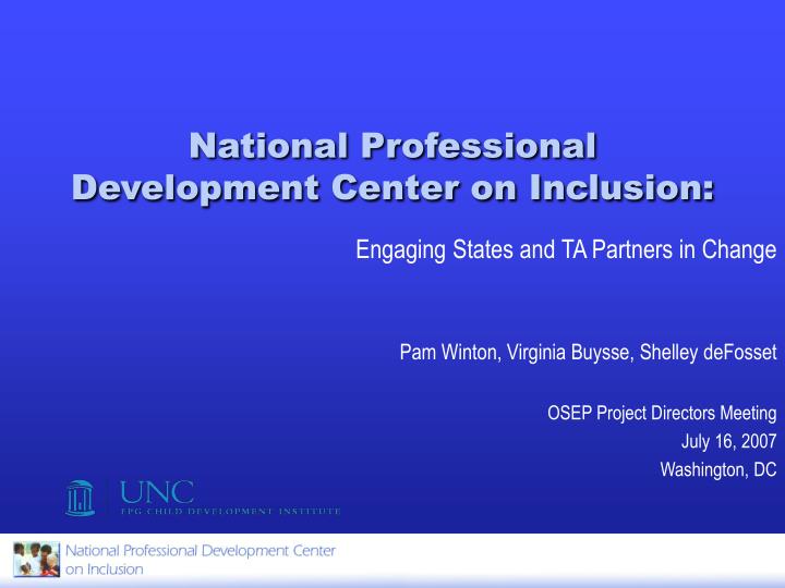 national professional development center on inclusion