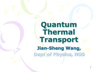 Quantum Thermal Transport