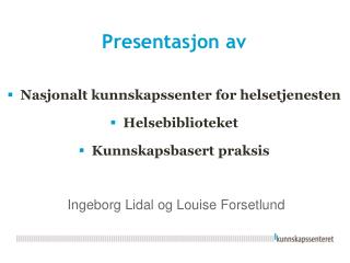 presentasjon av