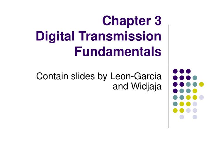 chapter 3 digital transmission fundamentals
