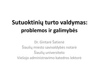 sutuoktini turto valdymas