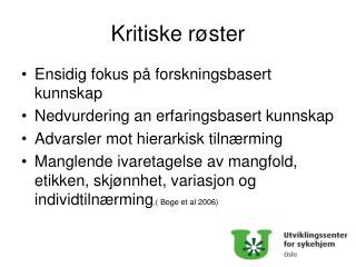 kritiske r ster