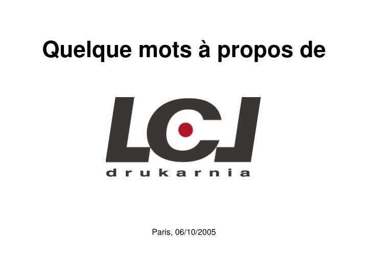 quelque mots propos de