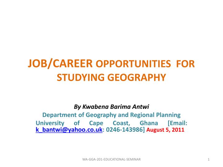 job career opportunities for studying geography