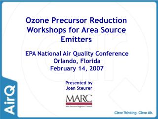 Ozone Precursor Reduction Workshops for Area Source Emitters