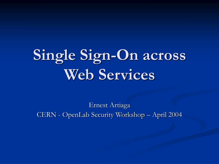 single sign on across web services