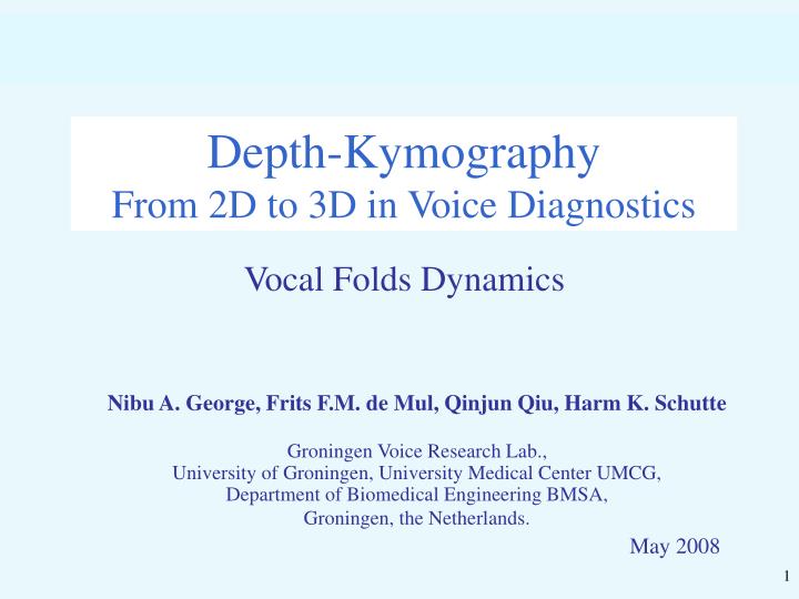 depth kymography from 2d to 3d in voice diagnostics