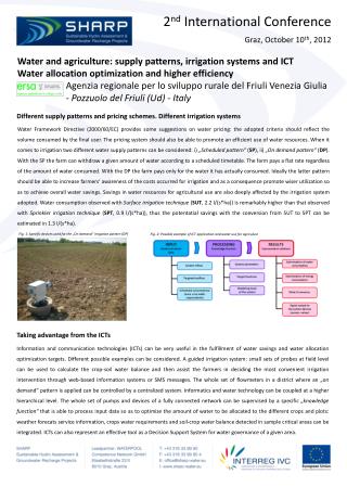 Water and agriculture: supply patterns, irrigation systems and ICT