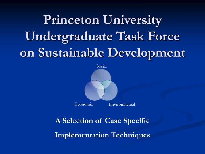 princeton university undergraduate task force on sustainable development