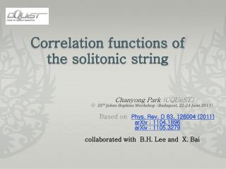 Correlation functions of the solitonic string