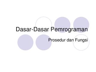 dasar dasar pemrograman
