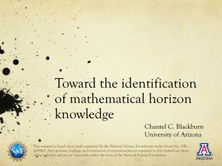 toward the identification of mathematical horizon knowledge