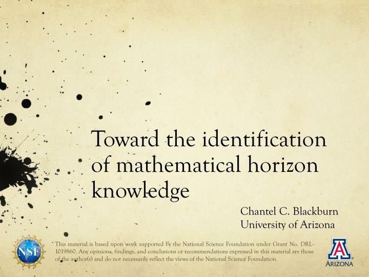 toward the identification of mathematical horizon knowledge