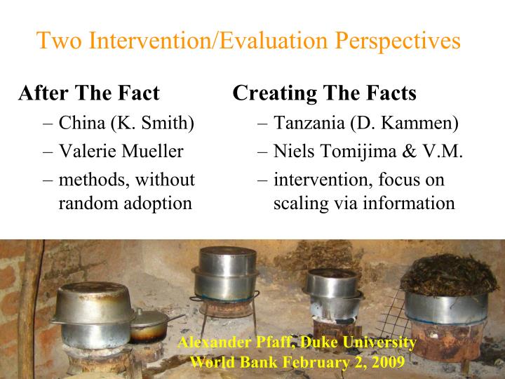 two intervention evaluation perspectives