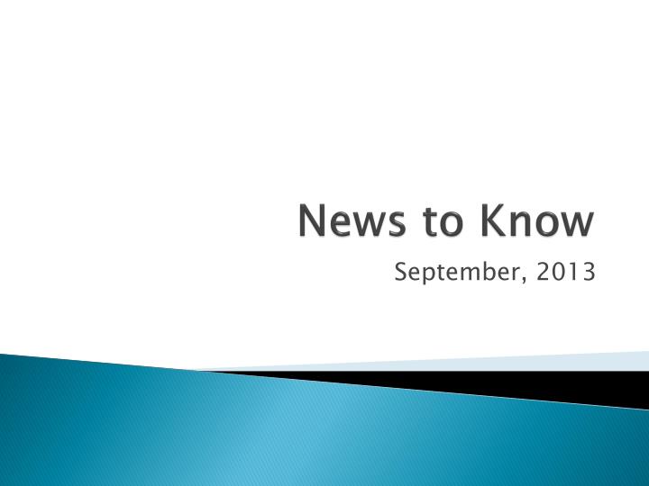 news to know