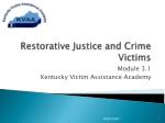 Restorative Justice and Crime Victims