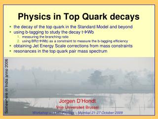 Physics in Top Quark decays