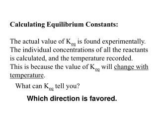 Calculating Equilibrium Constants:
