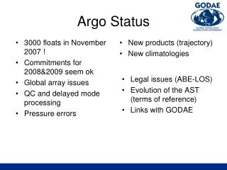 Argo Status
