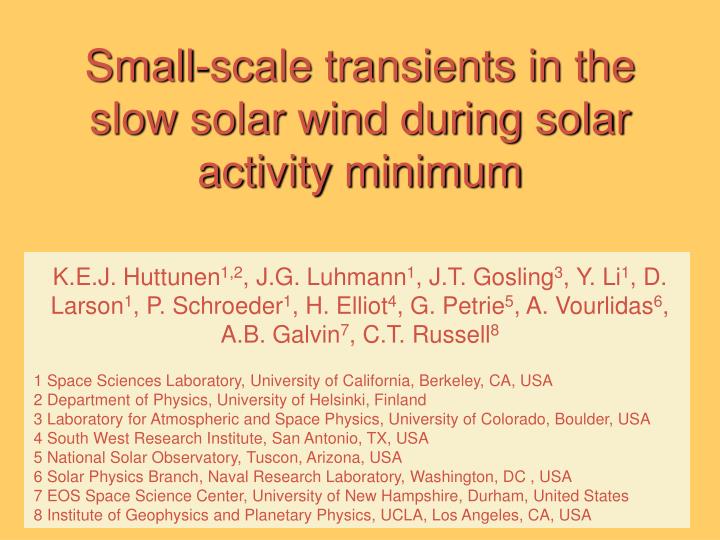 small scale transients in the slow solar wind during solar activity minimum