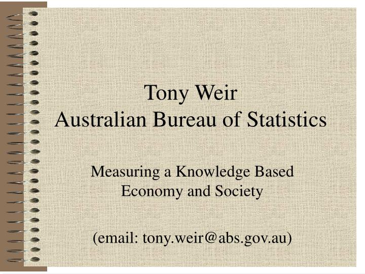 tony weir australian bureau of statistics