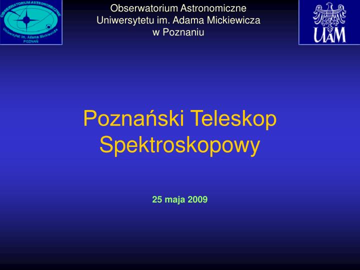 pozna ski teleskop spektroskopowy