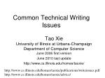 Common Technical Writing Issues - slide 1